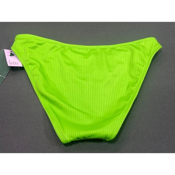 Wild Fable - Women's Ribbed High Leg Cheeky Bikini Bottom-Green-Extra Small(0-2) - Picture 3 of 12